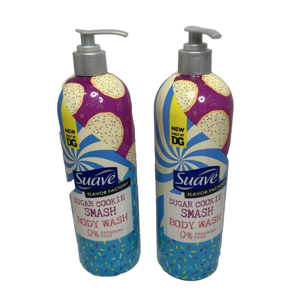 (2) Suave Body Wash Sugar Cookie Smash 20 oz Pump Bottles Lot of 2 Discontinued